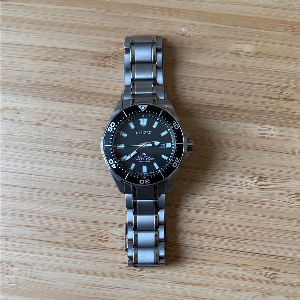 Citizen Men's Black Dial Silver Diver - Eco-Drive